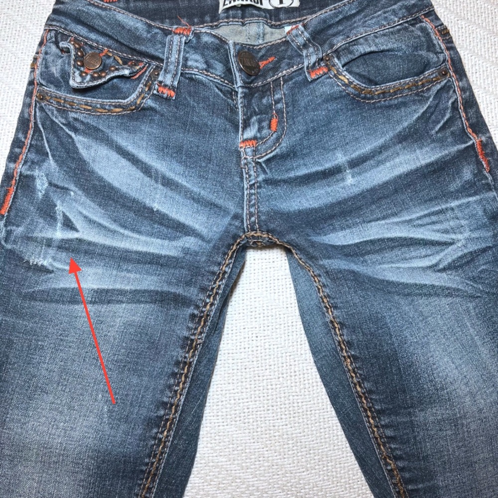 Zanadi Y2K 2001 Low Rise Bootcut Jeans Vintage Dark Wash Size 1 - Picture 3 of 10